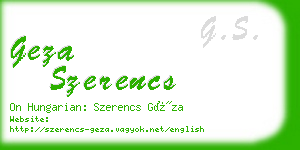 geza szerencs business card